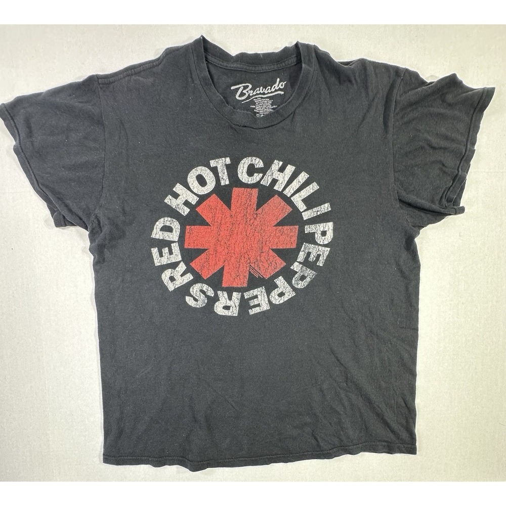 Red Hot Chili Peppers Bravado 2017 Black Distressed Logo Shirt Men's Size L